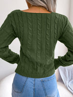 Load image into Gallery viewer, Cross Twist Crop Sweater
