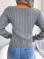 Load image into Gallery viewer, Cross Twist Crop Sweater
