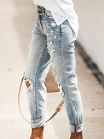 Load image into Gallery viewer, Straight Leg Cuffed Jeans

