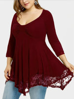 Load image into Gallery viewer, Asymmetric Lace Hem Top
