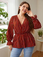 Load image into Gallery viewer, Curve Wrap Ruffle Long Sleeve Top
