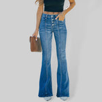 Load image into Gallery viewer, Slim Panelled Flared Denim Trousers
