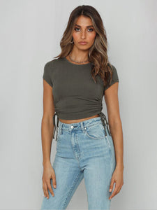 Ruched Side Crop Top