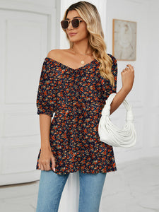 Bubble Short-sleeved Tunic Top