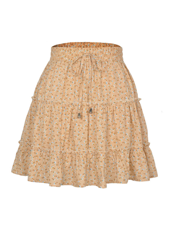 Ruffle Waist Tie Mini Skirt