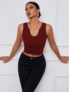 Cropped Henley Tank Top
