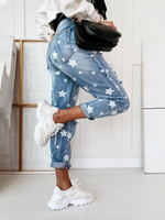 Load image into Gallery viewer, Star Pattern Ripped Jeans
