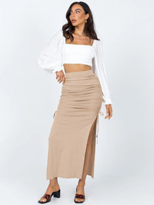 Ruched Mid-Skirt