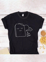 Load image into Gallery viewer, Graphic Tea Bag Smiling Face T-shirt Top
