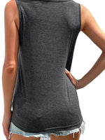 Load image into Gallery viewer, Button Knot Crewneck Tank Top
