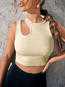 Cut Out Ribbed Tank Top