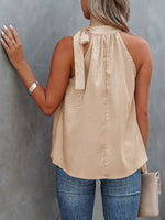 Load image into Gallery viewer, Halter Neck Bow Sleeveless Tank Top
