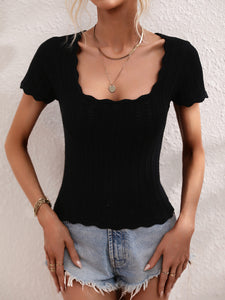 Knit Square Neck Top
