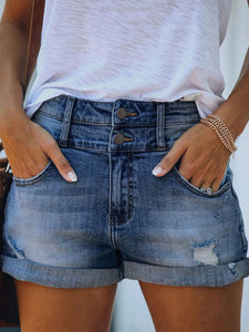 Ripped Rolled Edge Shorts
