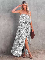 Load image into Gallery viewer, Strapless Slit Maxi Dress
