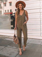 Load image into Gallery viewer, Colour Button Casual Jumpsuit
