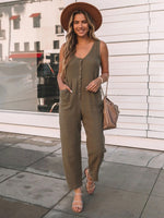 Load image into Gallery viewer, Colour Button Casual Jumpsuit
