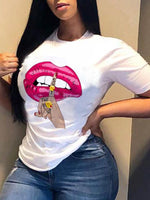 Load image into Gallery viewer, Printed Lips T-shirts
