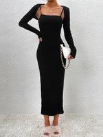 Load image into Gallery viewer, Ribbed Long-Sleeved Top &amp; Dress
