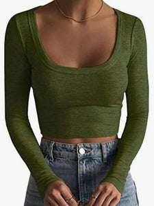 Long-Sleeved Cropped T-Shirt