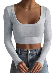 Long-Sleeved Cropped T-Shirt