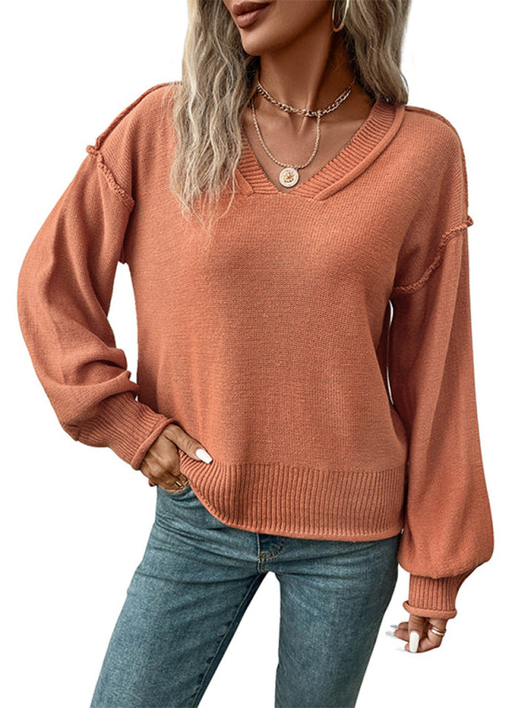 Long Sleeve Solid Colour Sweater