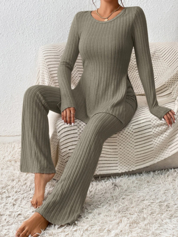 Slim Side Slit Knitted Two-Piece Set