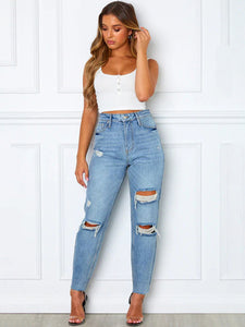 New Style Hand-Teared Casual Jeans