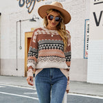 Load image into Gallery viewer, Retro Pattern Patchwork Sweater
