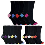 Load image into Gallery viewer, 5 Pairs Ladies Coloured Heel &amp; Toe Socks
