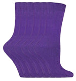 Load image into Gallery viewer, 6 Pairs Ladies Plain Coloured Cotton Socks
