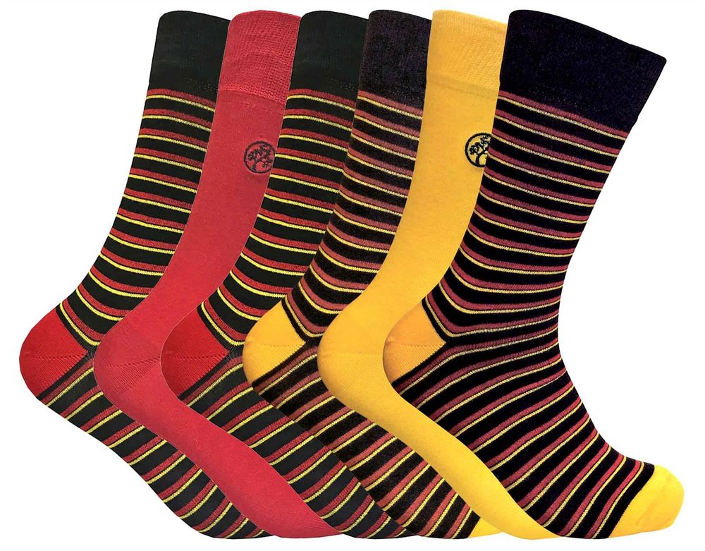 6 Pairs Men's Funky Bamboo Socks