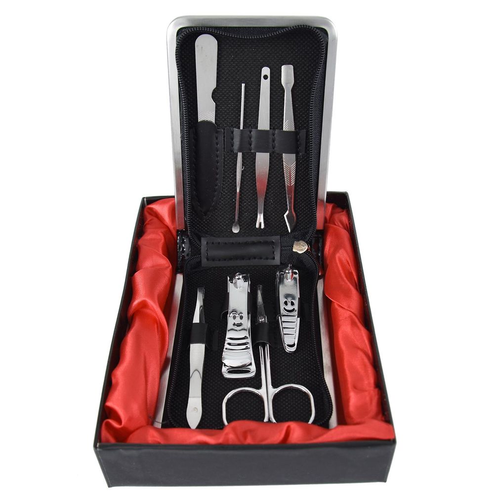 8pc Gents Manicure Set in Leather Wallet