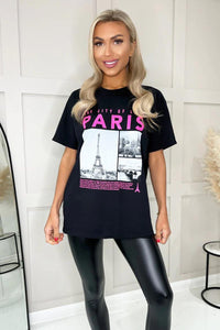 "Paris" Slogan Oversized T-Shirt