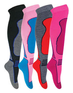 Load image into Gallery viewer, 4 Pairs Adults Knee High Wool Ski Socks
