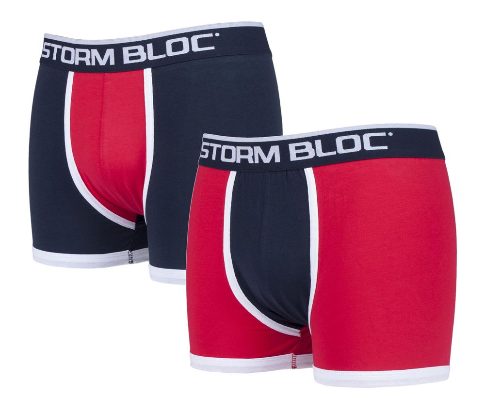 Storm Bloc - 2 Pairs Mens Cotton Boxer Trunks