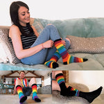 Load image into Gallery viewer, Kids 3 Pack Rainbow Socks
